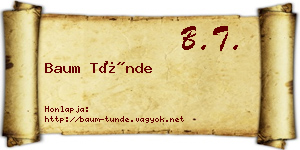 Baum Tünde névjegykártya